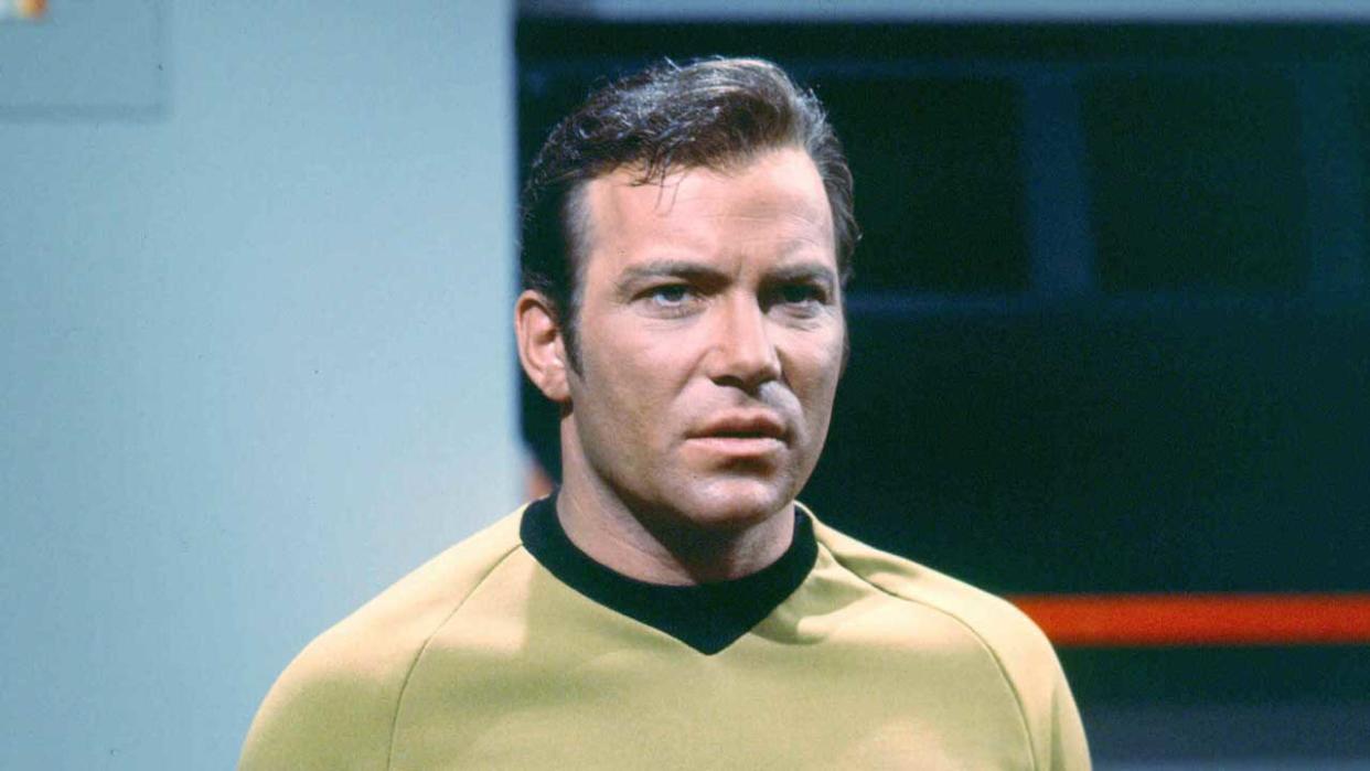  William Shatner as Captain James T. Kirk of the Starship Enterprise in the classic science fiction television series 'Star Trek', circa 1968. . 