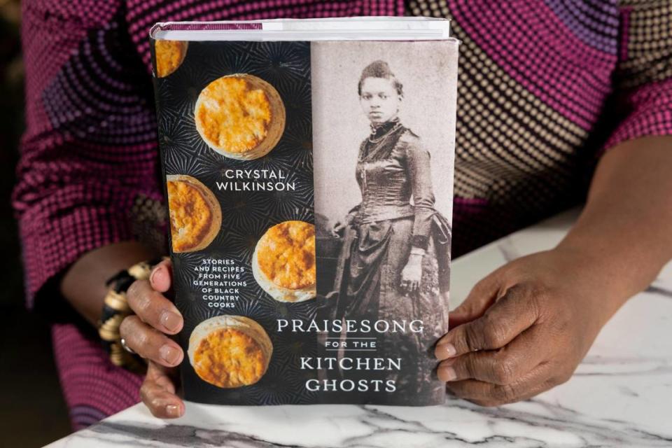 Former Kentucky Poet Laureate, Crystal Wilkinson and her new culinary memoir “Praisesong for the Kitchen Ghosts” at Holly Hill in Midway, Ky, Thursday, November 16, 2023.