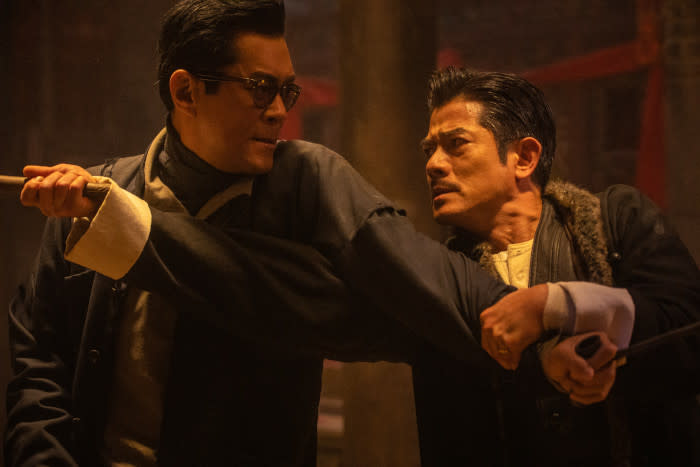 Louis Koo as the lead in a fighting match with Aaron's cameo character