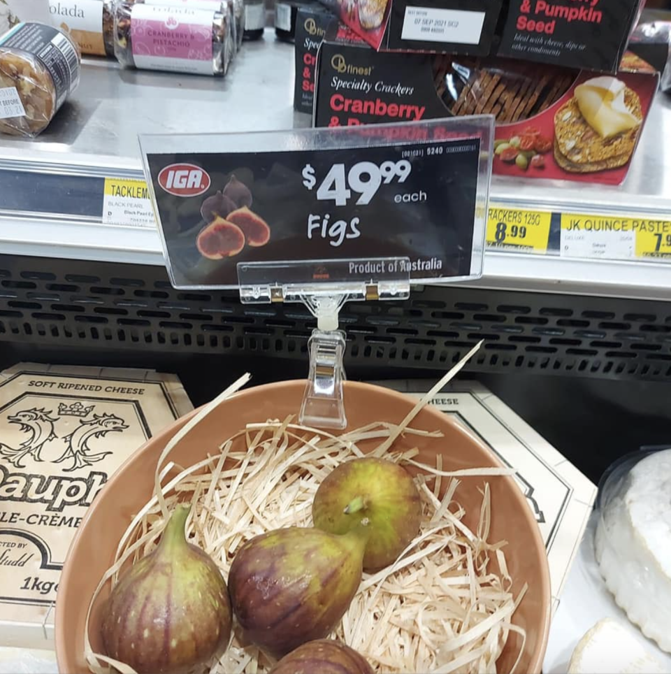 Four figs in bowl advertised for $49.99 each.