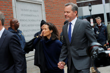 William McGlashan Jr., a Senior Executive at TPG private equity firm facing charges in a nationwide college admissions cheating scheme, arrives at the federal courthouse in Boston, Massachusetts, U.S., March 29, 2019. REUTERS/Brian Snyder