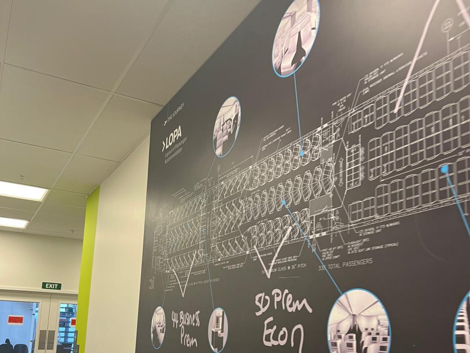 Diagram of a seat layout — Air New Zealand's Academy of Learning in Auckland.