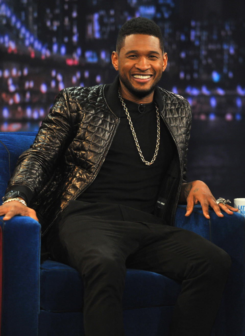 NEW YORK, NY - MARCH 25:  Usher visits 'Late Night With Jimmy Fallon' at Rockefeller Center on March 25, 2013 in New York City.  (Photo by Theo Wargo/Getty Images)