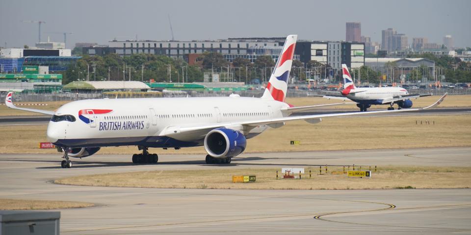 British Airways planes at Heathrow airport.