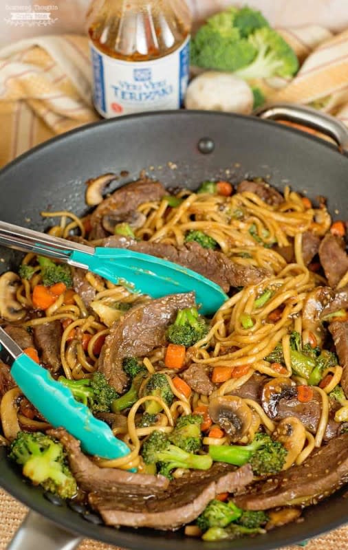 <p>Scattered Thoughts Of A Crafty Mom</p><p><strong>Get the recipe: <a href="https://www.scatteredthoughtsofacraftymom.com/teriyaki-beef-and-broccoli/" rel="nofollow noopener" target="_blank" data-ylk="slk:Teriyaki Beef And Broccoli Udon Noodles;elm:context_link;itc:0;sec:content-canvas" class="link rapid-noclick-resp">Teriyaki Beef And Broccoli Udon Noodles</a></strong></p>