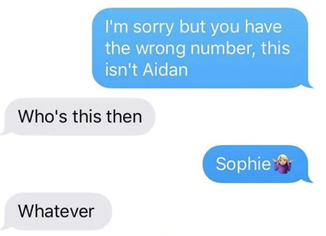 Abbie refused to believe Sophie wasn't Aidan. Photo: Twitter