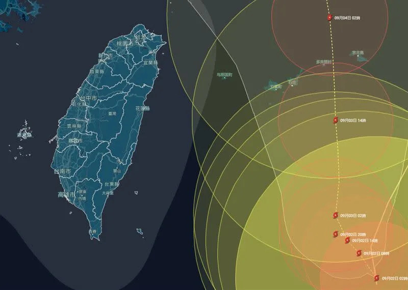 軒嵐諾暴風圈將貼近北宜陸地。（圖／翻攝自台灣颱風論壇｜天氣特急臉書）