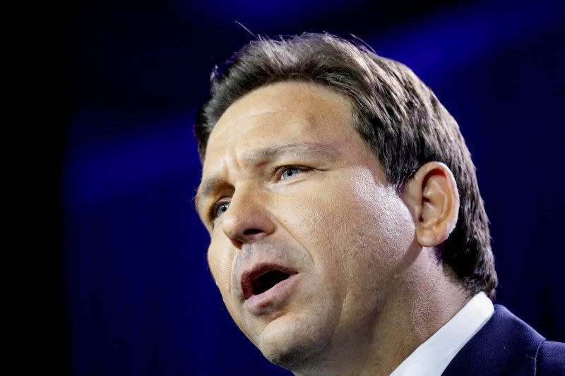 FILE PHOTO: Republican Florida Governor DeSantis holds 2022 U.S. midterm elections night party in Tampa, Florida