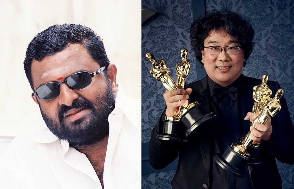 PL Thennapan (left) has accused ‘Parasite’ director and co-writer Bong Joon-Ho (right) of copying his 1999 film ‘Minsara Kanna.’ — Composite image from Facebook/thennapan.pl.94 and Instagram/neonrated