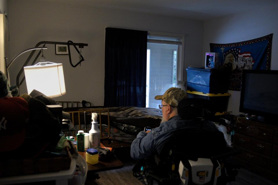 Stanley Soden in his bedroom on Friday, December 16, 2022 in Long Branch, New Jersey. Soden lives in an apartment complex for people with developmental disabilities that has a years long waitlist. 