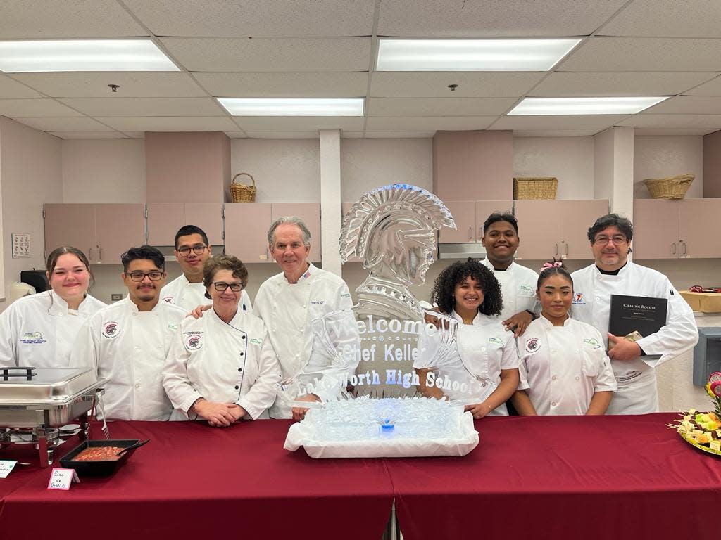 Internationally acclaimed chef Thomas Keller visited his alma mater Lake Worth High School on Wednesday to speak with students in the culinary arts program.