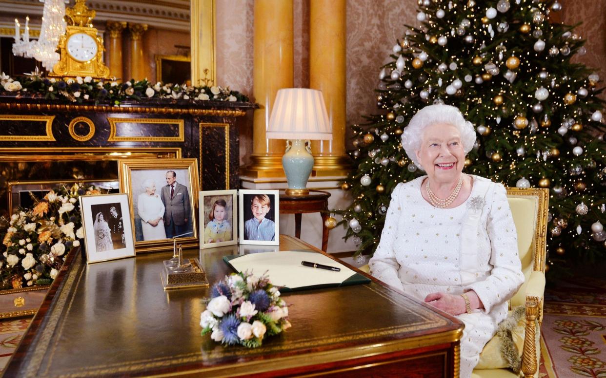 The Queen delivering her 2017 Christmas message - PA