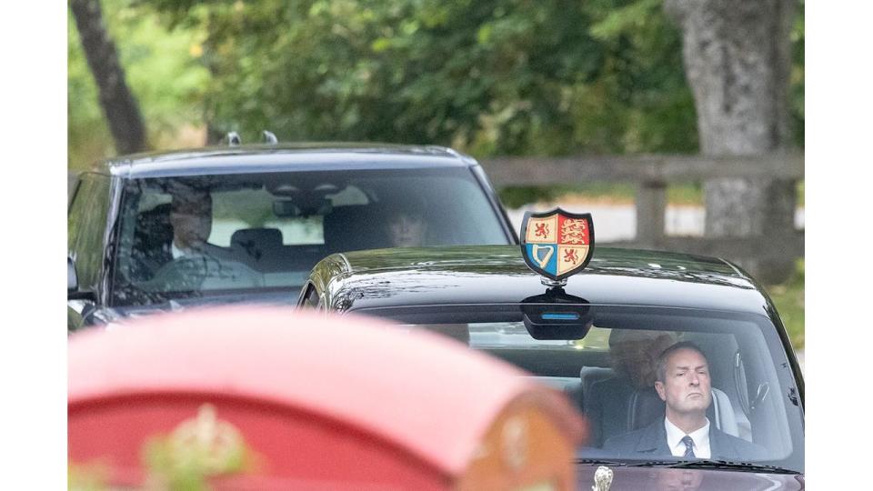 Princess Kate and Prince William arriving at Crathie Kirk Church in Balmoral