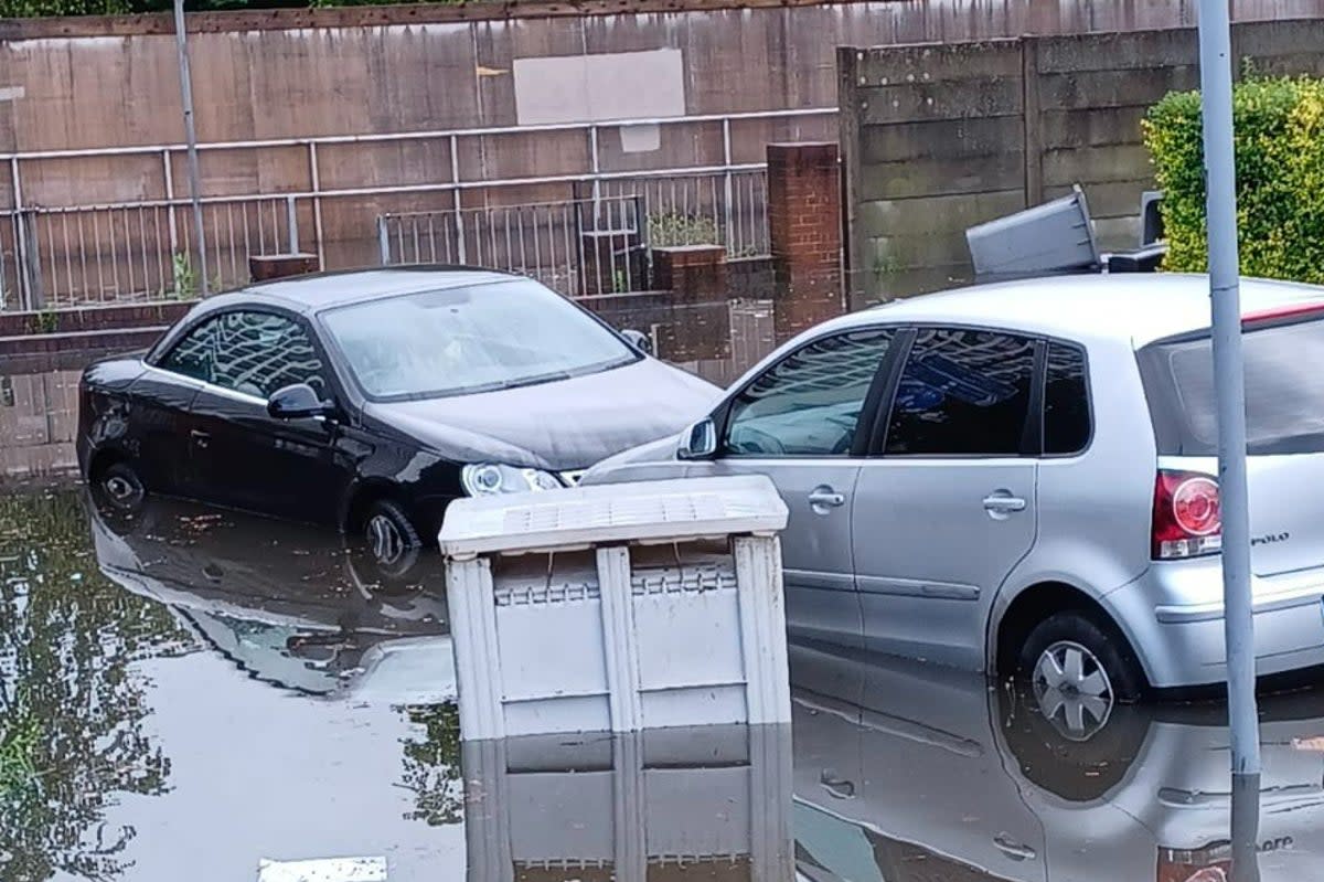 Flooding in Tokyngton Avenue in Wembley on Wednesday (LFB/Twitter)