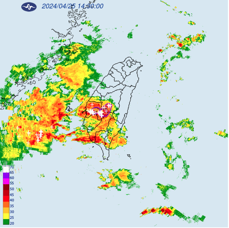 圖片來源：截自中央氣象署 大雷雨即時訊息發佈