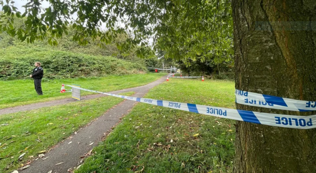 Police tape in Franklin Park