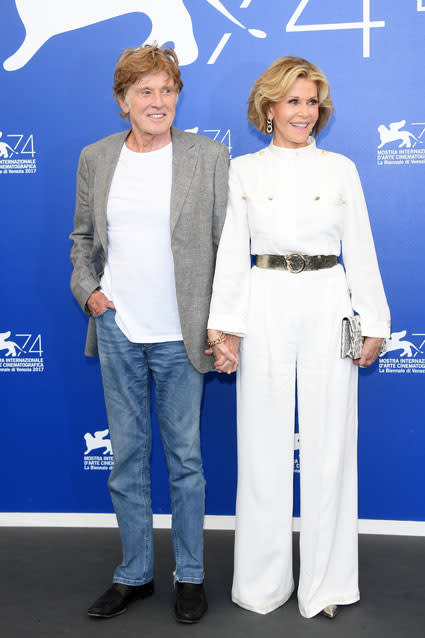 Jane Fonda and Robert Redford at 2017 Venice Film Festival