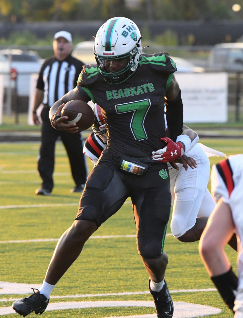 Bossier's Quan Scott moves the ball against North Caddo Friday.