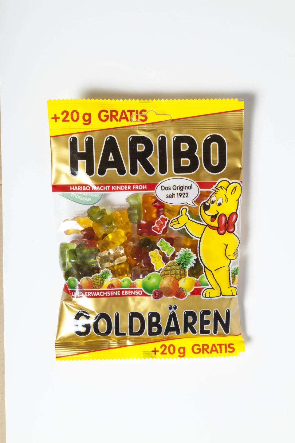 Anlässlich des 85. Geburtstages von Haribo kommen Gummibärchen seit 2007 nicht nur mit einem neuen Packungsdesign und einer neuen Rezeptur daher, sondern auch mit einem einheitlich, fröhlichen Lächeln.