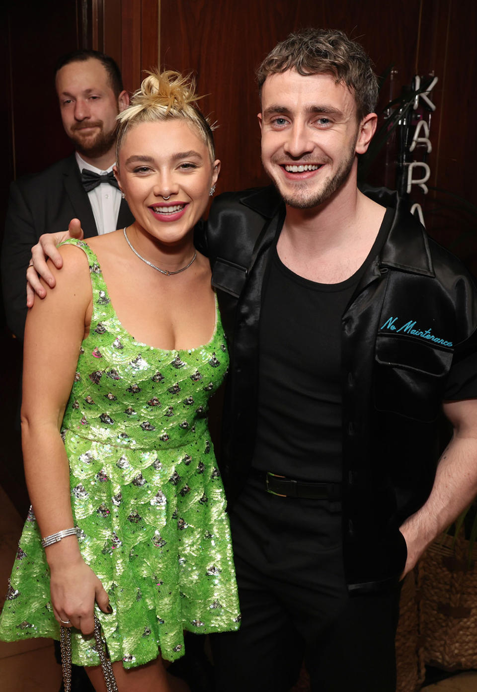 (L-R) Florence Pugh and Paul Mescal attend the The CAA Pre-Oscar Party at Sunset Tower Hotel on March 10, 2023 in Los Angeles, California.