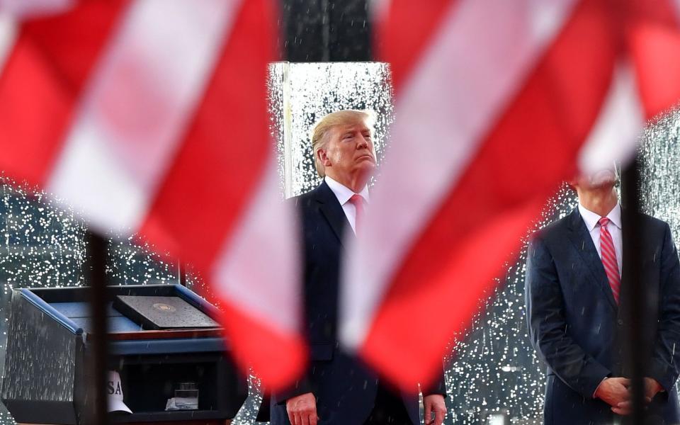 Mr Trump held a large celebration to mark July 4 in the US capital last year - AFP