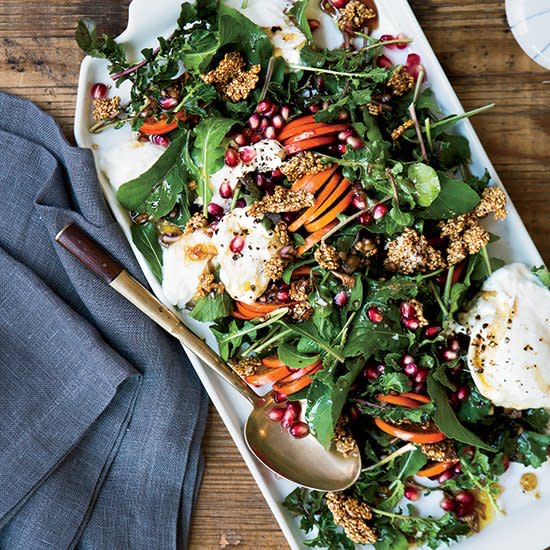 Persimmon-and-Burrata Salad with Sesame Candy