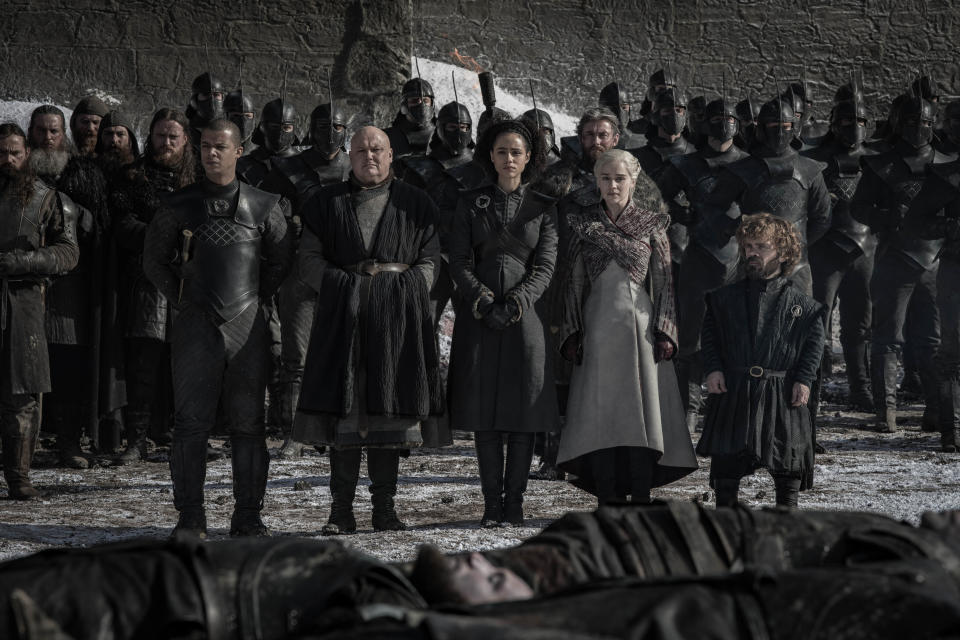 The survivors of the Long Night survey the damage done by the White Walker army (Photo: Helen Sloan/HBO)