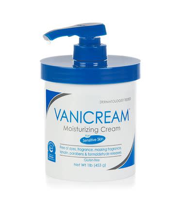 A tub of Vanicream Moisturizing Cream