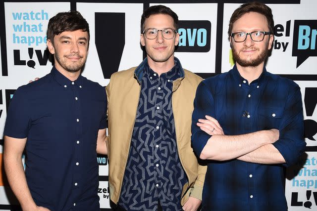 <p>Charles Sykes/Bravo/NBCU Photo Bank/NBCUniversal via Getty</p> Jorma Taccone, Andy Samberg, and Akiva Schaffer of the Lonely Island