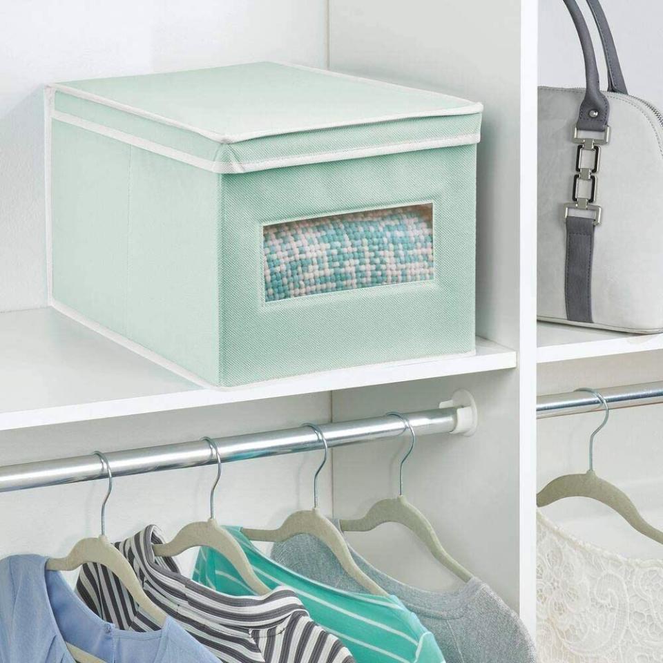 3) Fabric Storage Bin With Clear Window