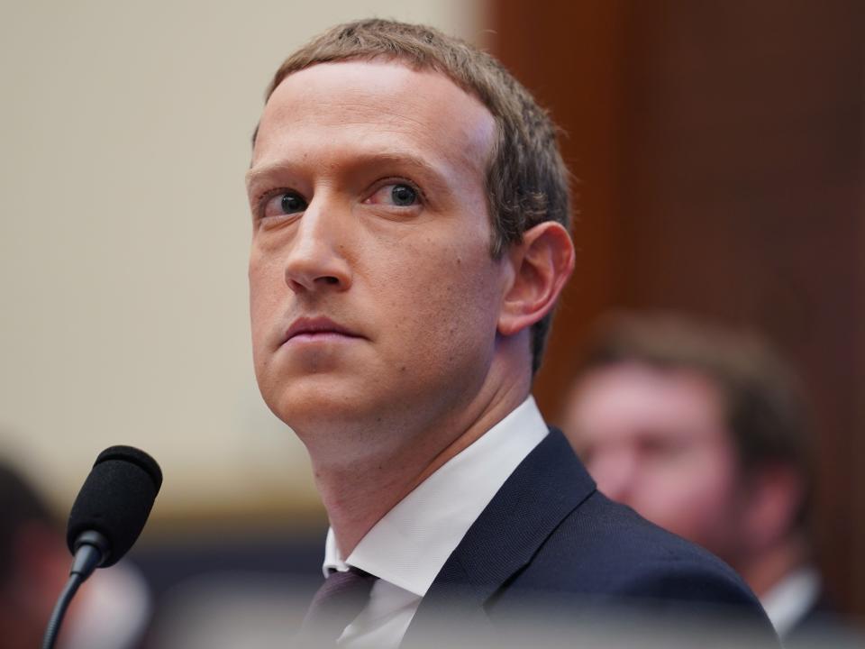 Facebook CEO Mark Zuckerberg testifies before the U.S. House Financial Services Committee during An Examination of Facebook and Its Impact on the Financial Services and Housing Sectors hearing on Capitol Hill in Washington D.C., the United States, on Oct. 23, 2019.