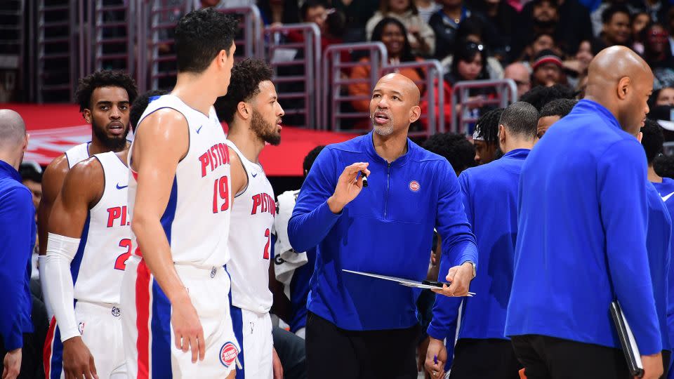 Williams coaching during a game against the Los Angeles Clippers on February 10. - Adam Pantozzi/NBAE/Getty Images