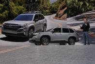 Jeff Walters, President and COO of Subaru of America, introduces the 2025 Subaru Forester at the AutoMobility LA Auto Show, Thursday, Nov. 16, 2023, in Los Angeles. (AP Photo/Damian Dovarganes)