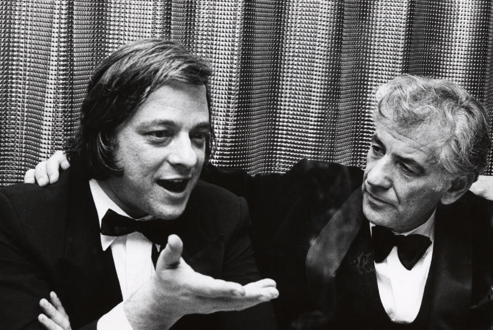 Stephen Sondheim and Leonard Bernstein attend 