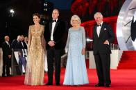 <p>Charles looks red carpet-ready during the premiere of <em>No Time to Die</em> at the Royal Albert Hall.</p>