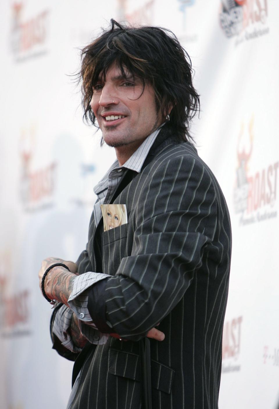 Musician Tommy Lee arrives at the Comedy Central Roast of Pamela Anderson at Sony Studios on August 7, 2005 in Culver City, California.