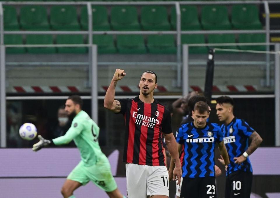 Zlatan scored twice for Milan (AFP via Getty Images)