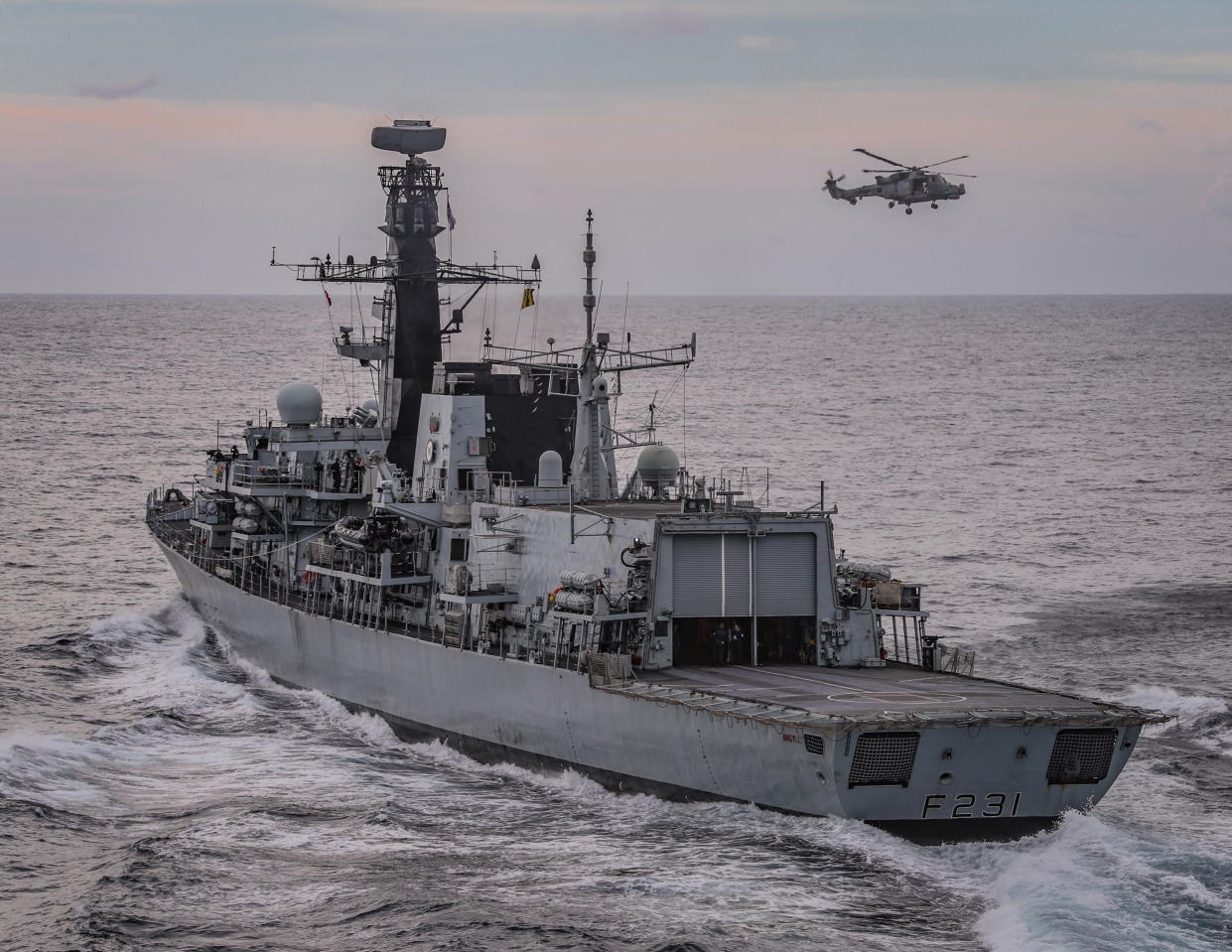 HMS Argyll has been tasked to monitor two Russian vessels (Royal Navy/PA)
