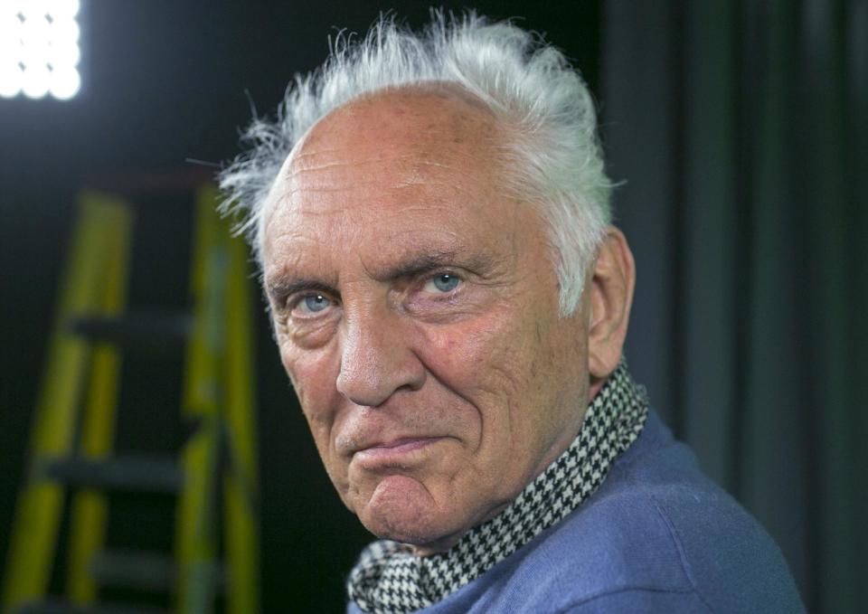 In this Wednesday, June 12, 2013 photo, English actor Terence Stamp poses for a photo during an interview in Los Angeles. Before "Man of Steel" and Michael Shannon, there was Stamp delivering what debatably remains the quintessential screen version of General Zod: perhaps the most frightening of all the screen villains to take on Christopher Reeves' Superman. Some 35 years later, Stamp is back onscreen -- sometimes frightfully, always delightfully grumpy as a pensioner who finds his lost voice, and heart, in a local seniors choir in the drama, "Unfinished Song." (AP Photo/Damian Dovarganes)