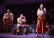 This image released by Polk & Co. shows, from left, Joshua Henry, Colin Donnell and Sutton Foster during a performance of "Violet" in New York. (AP Photo/Polk & Co., Joan Marcus)