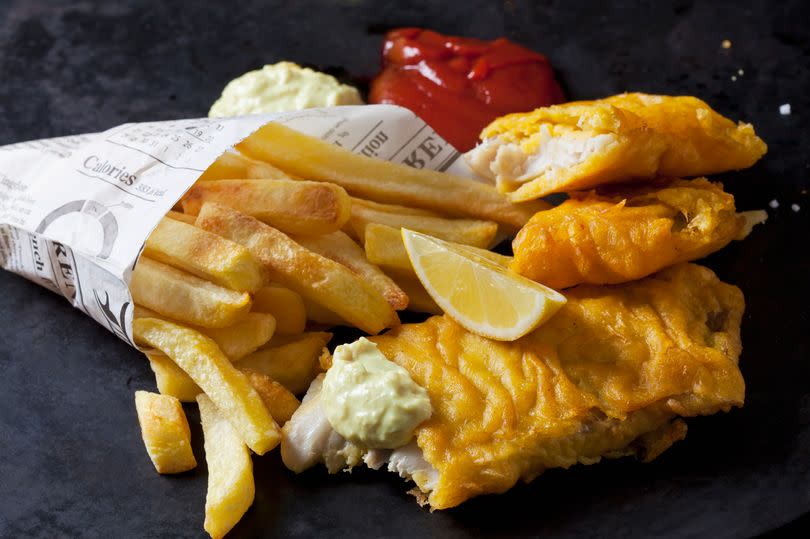 A general image of a plate of Fish and Chips