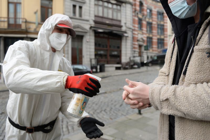 The "COVID boys" patrol in central Brussels