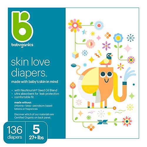 Babyganics Ultra Absorbent Diapers, Size 5, 136 ct (Amazon / Amazon)
