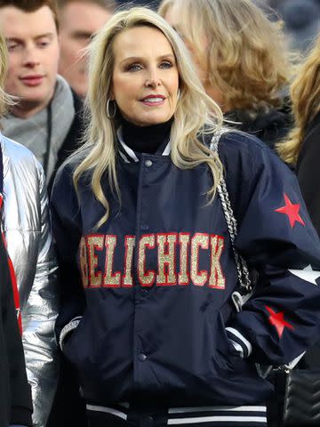 <p>Maddie Meyer/Getty</p> Linda Holliday at Gillette Stadium in 2019