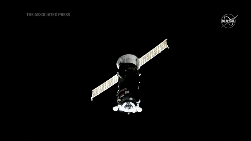 Freighter docks at the International Space Station