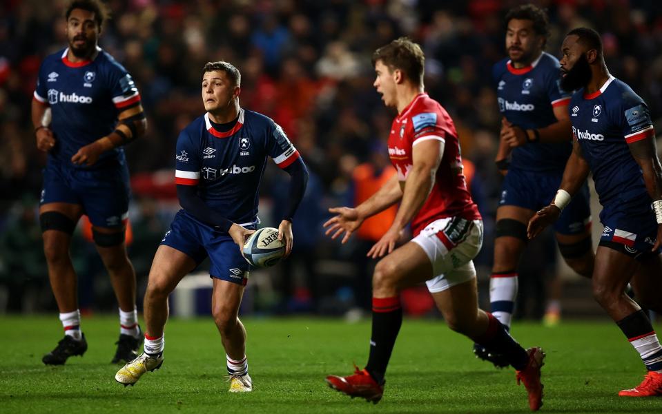 Callum Sheedy of Bristol carries the ball - Gabriel Ibitoye denies 14-man Leicester Tigers in thrilling Bristol comeback - Ben Hoskins/Getty Images 