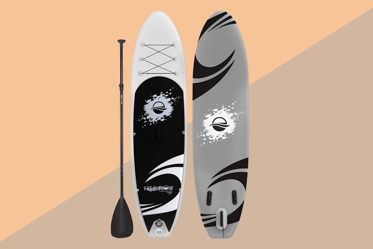 gray and black paddleboard