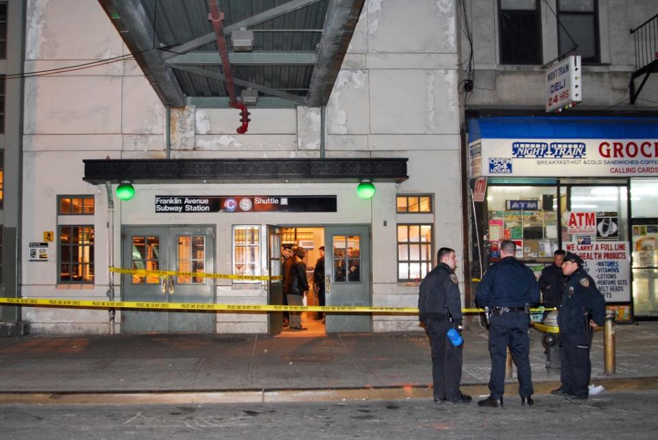 One woman knifed another in the back inside the Franklin Avenue C train station in Bedford-Stuyvesant early Monday, authorities said. Seth Gottfried