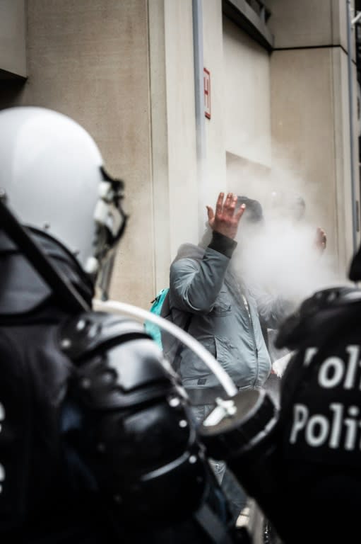 Police said some 5,500 people rallied in Brussels' European quarter housing a number of EU institutions