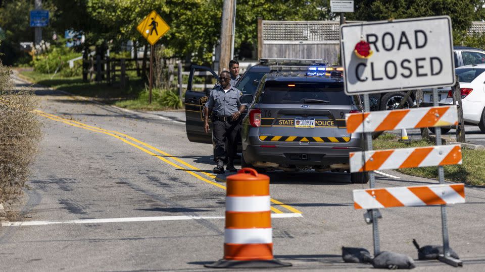 Pennsylvania State Police blocked off several roads in the Chester County area this week during the search for Danelo Cavalcante.  - Tyger Williams/The Philadelphia Inquirer/TNS/Zuma Press